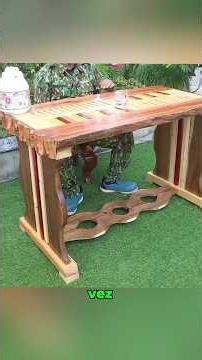 Young carpentry prodigy transforms ordinary wood into a luxury table without using nails #shorts