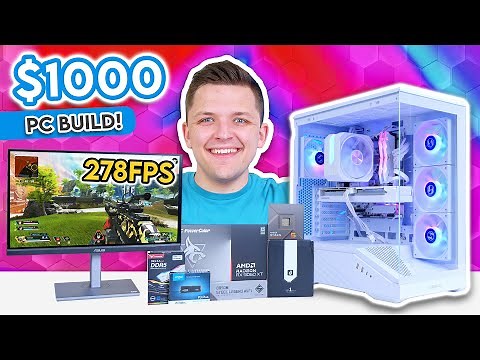 $1000 All-White Gaming PC Build 2025! 🤩 [Full Build Guide ft. RX 9060 XT 16GB]