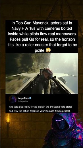 In Top Gun Maverick (2022), cockpit scenes were filmed in real fighter jets.