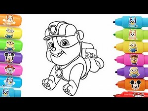 Paw Patrol Drawing and Coloring for Kids | Easy Step by Step Tutorial