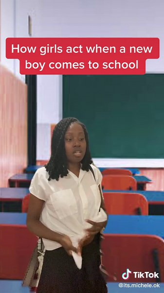 Like untie your shirt 🙄🥴. Just saying anything #pov #micheleok #comedy #relatable #newkid #nyc #highschool