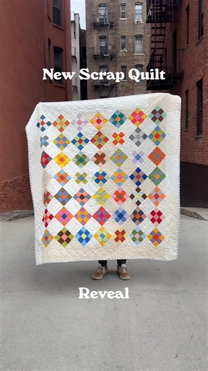 Hayden Davis on Instagram: "Last week I finished binding my latest quilt: a patchwork design trying to use up my many colored scraps. It’s simple 9 patch blocks remind me wildflowers and I love how whimsical and cozy it is. Let me know if you’d like to see a video on how it came together."