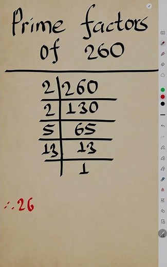 Prime Factors of 260 l Prime Factorization of 260