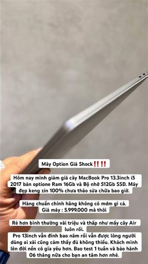 Macbook Pro 2017 option ram và ổ cứng giá siêu tốt❤️❤️