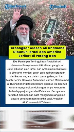 Terbongkar Alasan Ali Khamenei Dibunuh Israel dan Amerika Serikat di Perang Iran