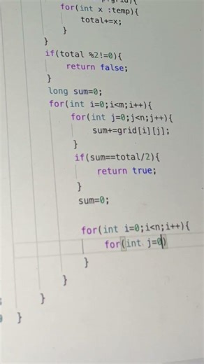 Day 27 of My #300DaysOfCode | LeetCode 3546 – Equal Sum Grid Partition | Final Year ➝ Job Offer 🚀