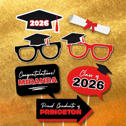2026 Graduation Photo Booth Props: Editable Template (digital Download) - Etsy Canada