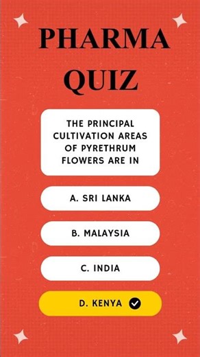 #dailyquiz #pharmacognosy #pharmacystudent #pyrethrum flowers #medicalstudent #kenya #youtubeshorts