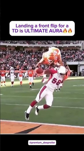 Landing a front flip for a TD is ULTIMATE AURA🔥🔥 #aura #nfl #football #frontflip #touchdown #sub