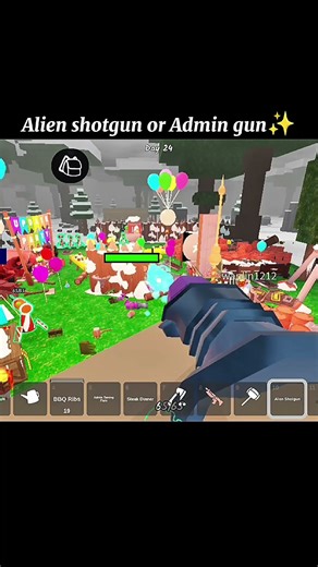 Alien shotgun or Admin gun? ✨ #fyp #roblox #99Nightsintheforest