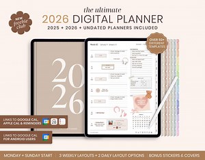 2026 Digital Planner, 2026 Portrait Planner, 2026 Planner, 2026 Dated Planner, Hyperlinked Digital Life Planner, Goodnotes 2026 Planner iPad - Etsy