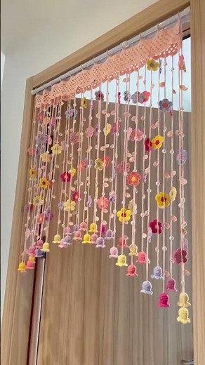 Look! This is crochet flowers curtain #crocheter #diy #crochet #handmade #handmadeseller