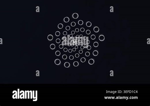 Abstract geometric pattern with white dots on dark background forming circular shape Stock Video Footage - Alamy