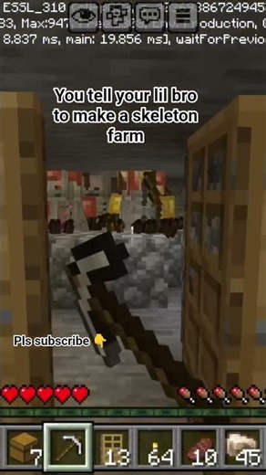 You tell your lil bro to make a skeleton farm #minecraft #goviral #gaming #fypシ #minecraftgaming
