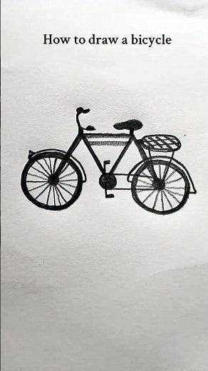 Let's Draw a Bicycle Step by Step with Pencil ✏️📝 | Easy Bicycle Sketch Tutorial #shorts