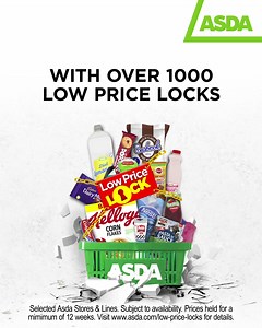 210K views · 338 reactions | Asda are committed to lowering the price of your shop. With low prices that stay low on the things you love. There's over 1000 low price locks in their low price lock. That's a whole lot of low. That's #AsdaPrice | Asda | Facebook