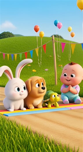 Animals Running Race - Funny Video for Kids