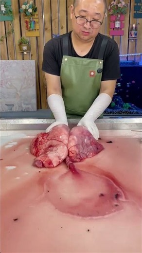 豬肺清洗 真的能清洗乾淨嗎？ #豬肺 #清洗 #廚房好物 #解壓 #誰知道這是什麼