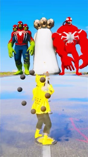 SPIDER-HULK & VENOM GIANT VS RANDOM SUPERHEROES BATTLE #gta #shorts #viral