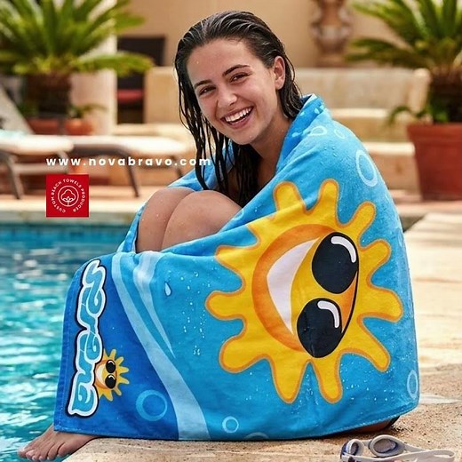 Custom Logo Sublimation Printed Promotional Beach Towels as Corporate Gifts | Custom Beach Towels