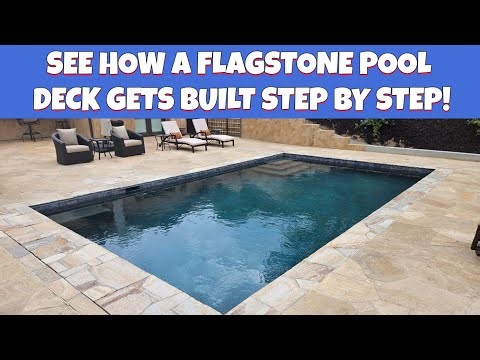 See How a Flagstone Pool Deck Gets Built Step by Step!