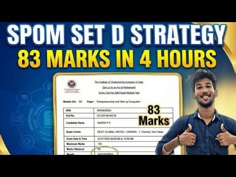 SPOM Set D Strategy | 83 Marks in 4 Hours | Free Notes PDF