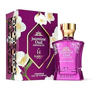 H HABIBI Jasmine Oud Absolute Eau de Parfum for Women, 75 ml 2.5 fl oz, Luxurious Oud and Jasmine Perfume, Long Lasting Arabian Perfume, Made in USA