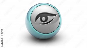 eye icon on ball. Looping.