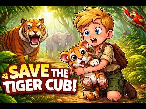 Little Explorer Saves Lost Tiger Cub | Jungle Adventure Story Jungle Boy and the Tiger Cub Rescue