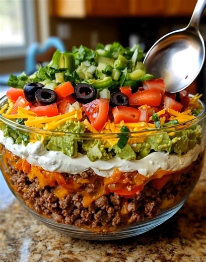 10K views · 59 reactions | Layered Taco Salad — Crunchy, Cheesy &...