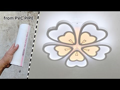How to Make a Modern Ceiling Lamp from PVC Pipe | DIY Ceiling Light