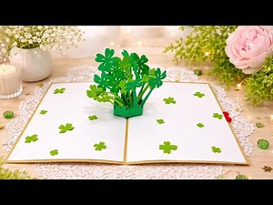 Happy New Year Pop-Up Card 🎆 | Lucky Clover 3D Paper Craft (So Easy!)