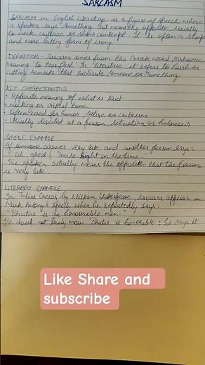 Sarcasm in English Literature l Definition l key Characteristics l few examples#english