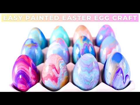 How to Make Paint Pour Easter Eggs | EASY Easter Craft!