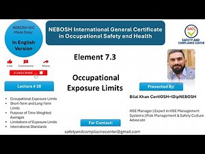 NEBOSH IGC Lecture 28 | Occupational Exposure Limits, STEL, LTEL & TWA | International Standards