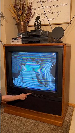 Giant CRT tv degaussing in slow motion #satisfying #crt