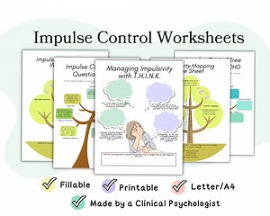 Impulse Control Worksheets, ADHD Therapy Worksheets, Impulse Buying Checklist, Impulse Control Teens, Impulse Control Executive Functioning - Etsy