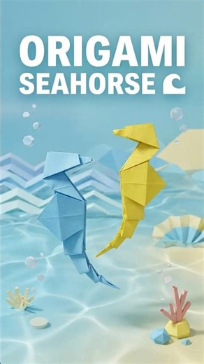 Origami Seahorse 🐚 Easy Tutorial #shorts