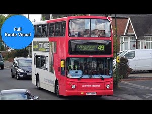 National Express West Midlands 49 Full Route Visual- Solihull Station to Rubery, Great Park