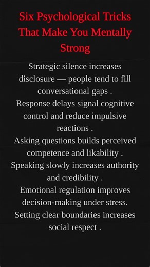Six Psychological Tricks That Make You Mentally Strong#psychologyfacts #humanbehavior