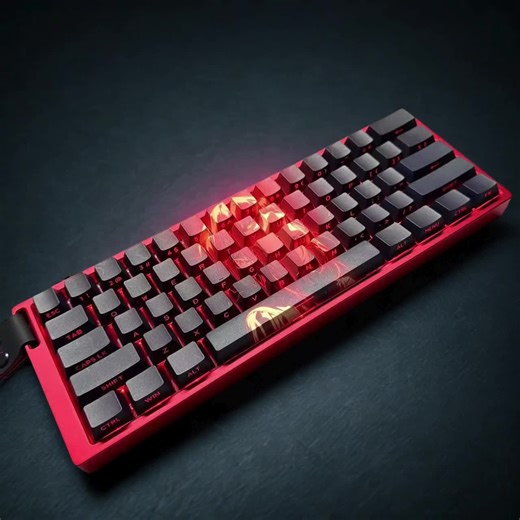 Side Print Translucent Red Black Keycaps: Anime Keycap Set RGB Shine-through, Compatible With MX Mechanical Keyboards - Etsy