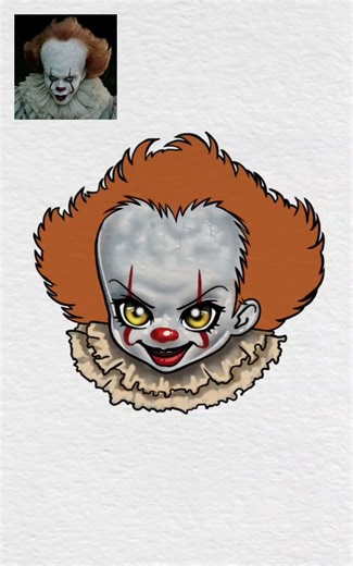 Draw Chibi Part 8✏️🤡 #pennywise #it #movie #fanart #drawing #fyp #foryou #art #chibi #shorts #viral