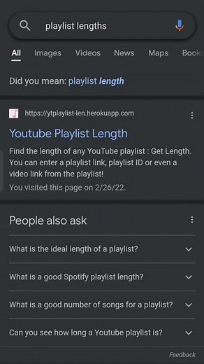how to check YouTube playlist length