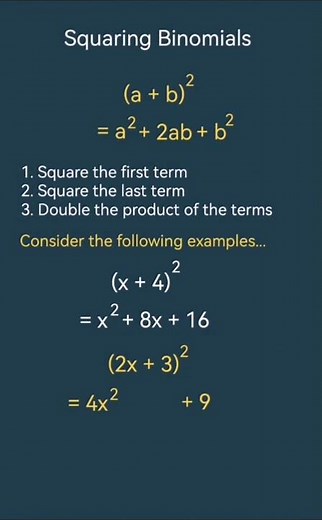How to Square Binomials - quick & easy!