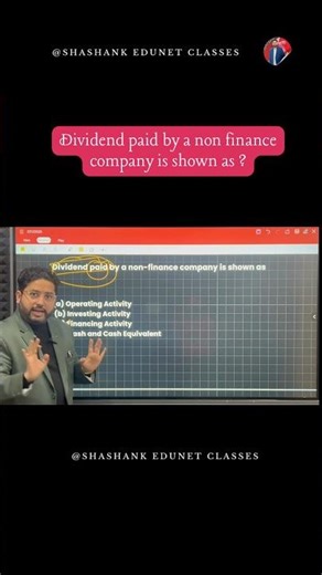 Dividend paid by non finance company #shashankedunetclasses #education #viral #youtube #youtubeshort