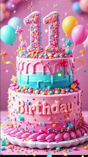 Happy 11th Birthday Cake Wishes for a Sweet Girl #11thbirthday #girlbirthday