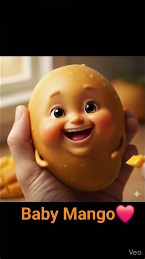 Baby Mango is so happy after trying mango fruit for the first time😄😊