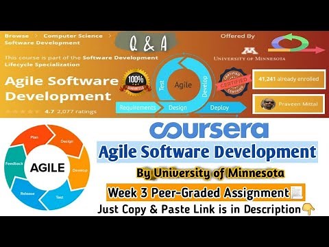 Agile Software Development | Coursera | Week 3 Peer-Graded Assignment Answers | 100% Marks