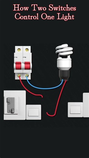 How Two Switches Control One Light#electrician #circuit