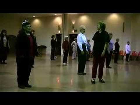 Seniors line dancing